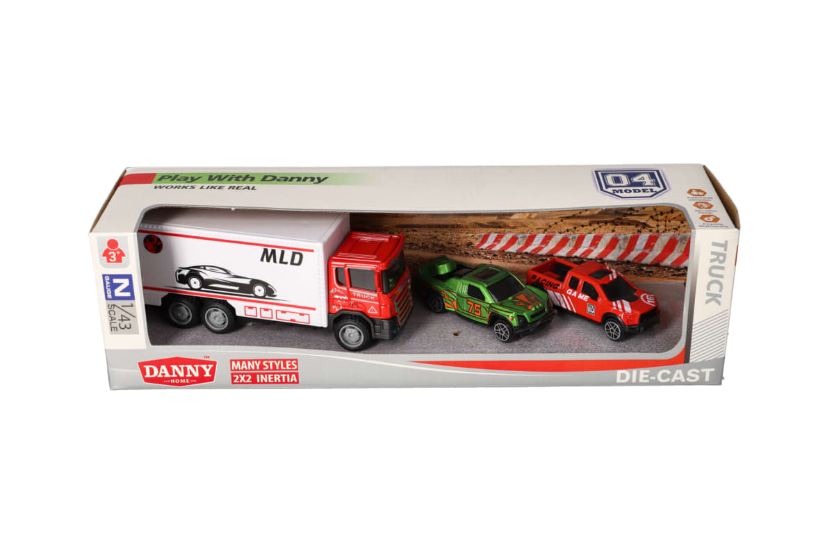 3Pcs Racing Toy Cars with Truck  - default