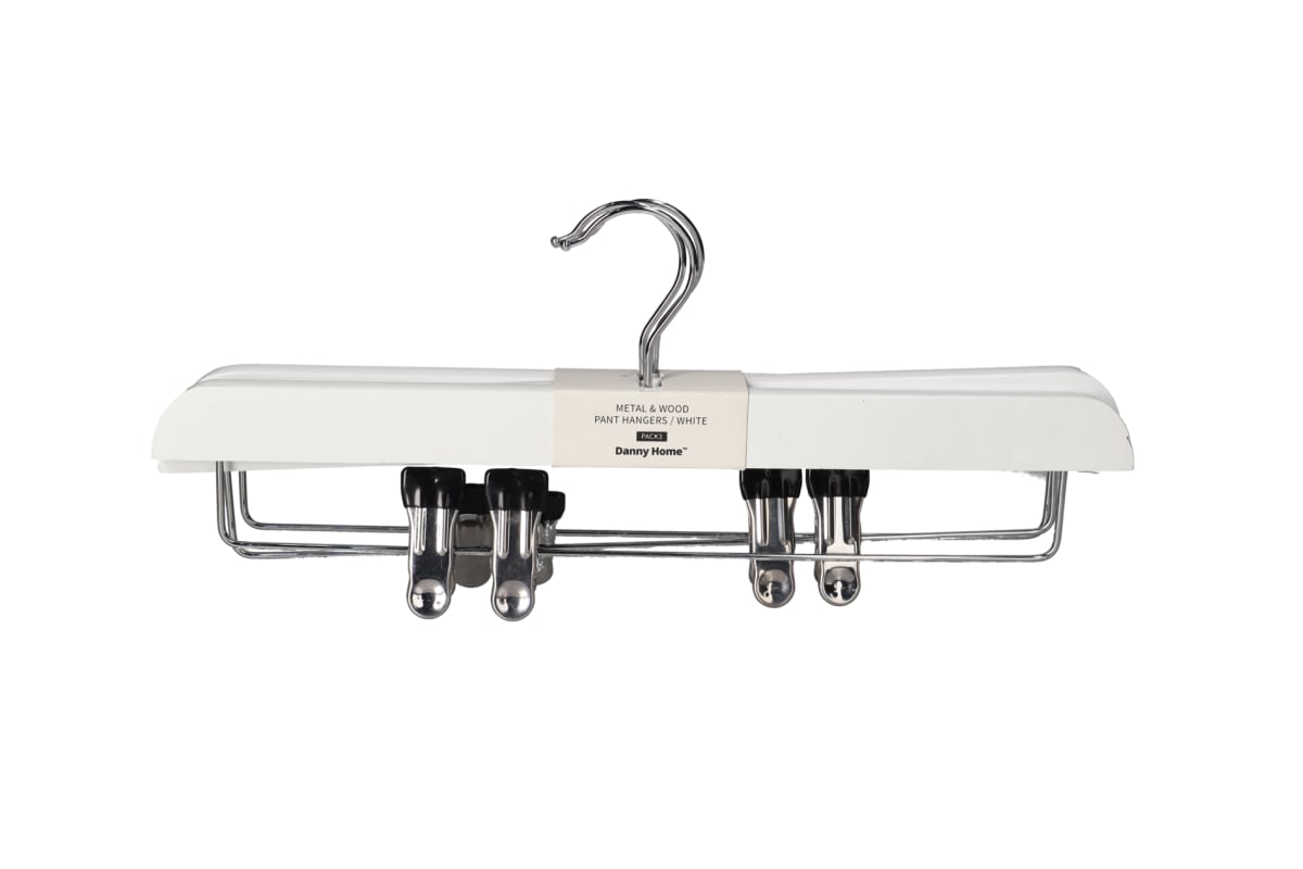 Metal &amp; Wood Clothes Hanger 3pcs 35.4cm - default