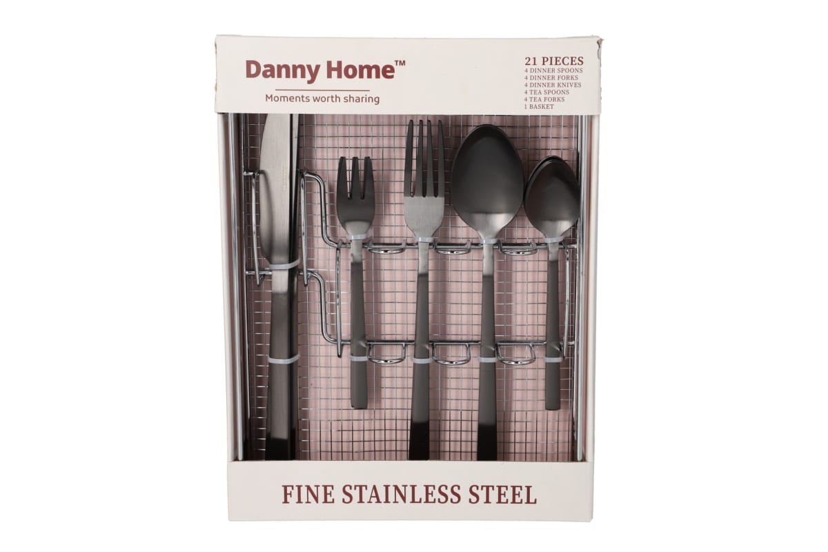 21-Piece Black Cutlery Set - default