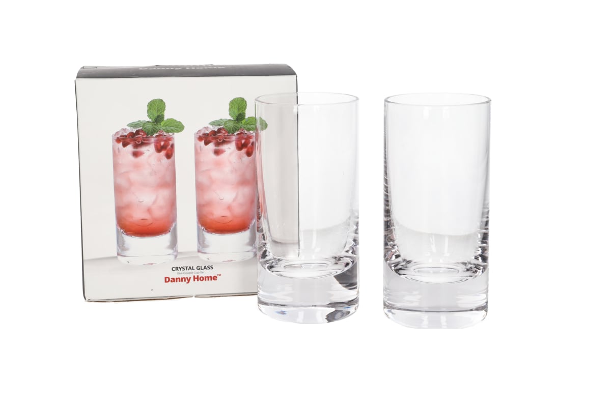 2Pcs Crystal Tumbler Tall Glasses 330ml - default