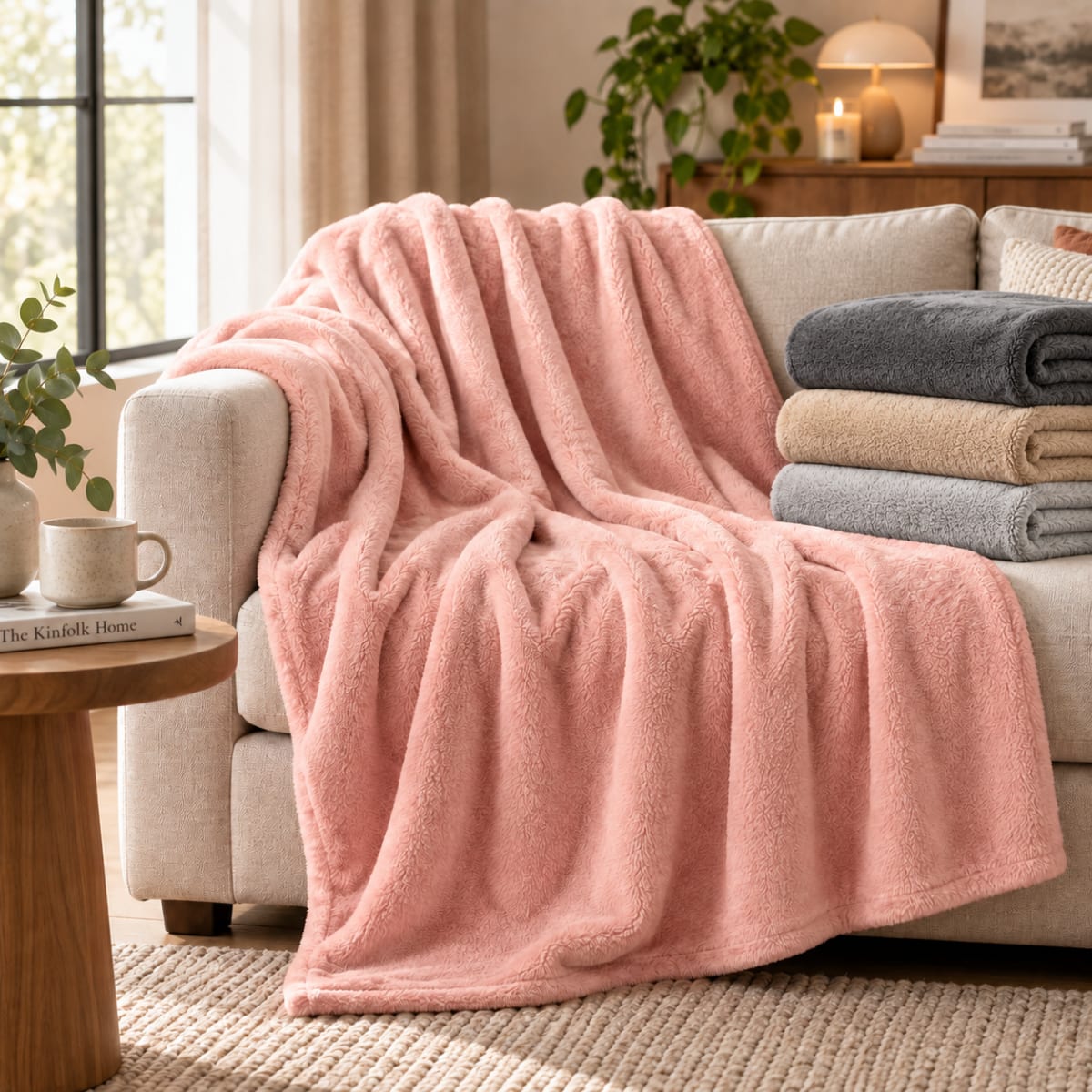 Plush Throw Over Blanket 160cm - default