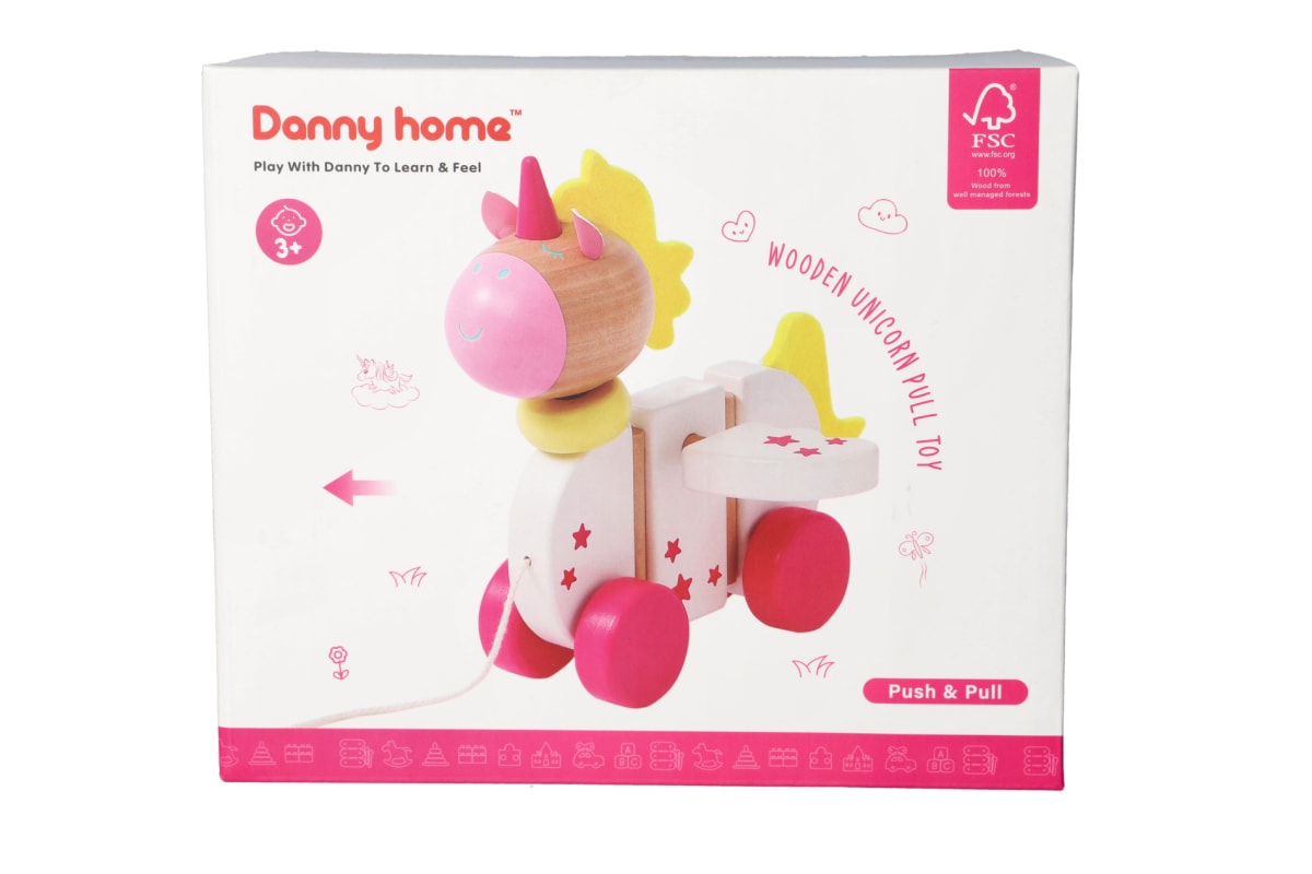 Wooden Unicorn Pull Toy - default