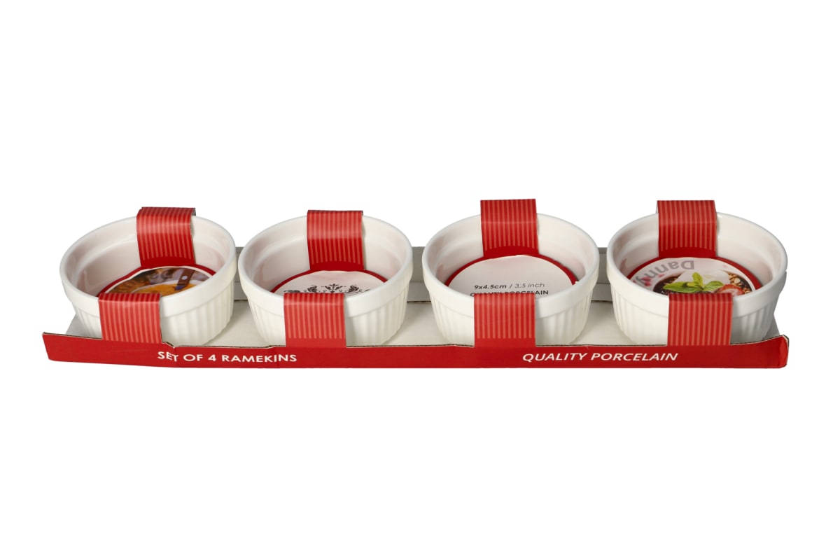 White Cake Dish Ramekin 4pcs 3.5" - default