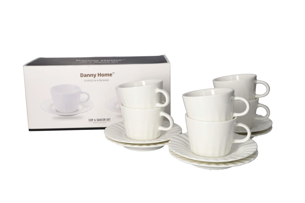 Espresso Cup &amp; Saucer Set 12pcs 250ml  - default