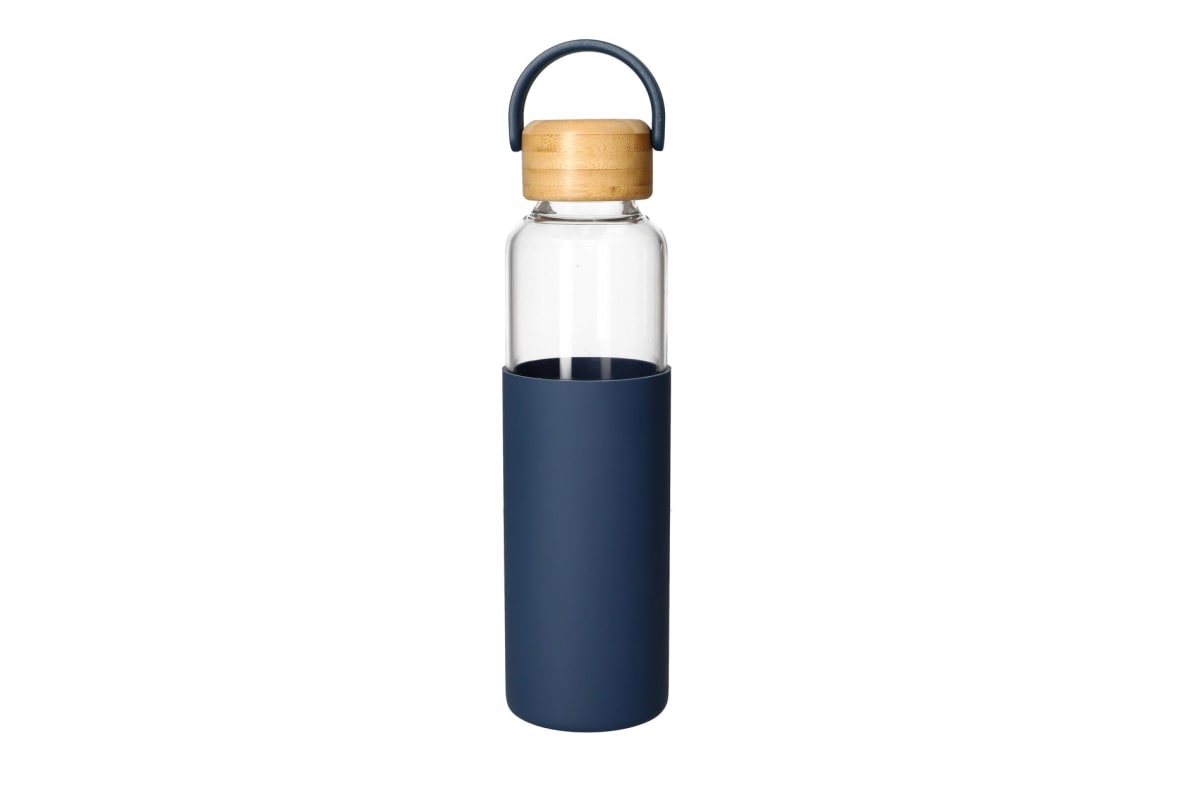 Borosilicate Bottle With Handle &amp; Beach Wood Lid 550ml - default