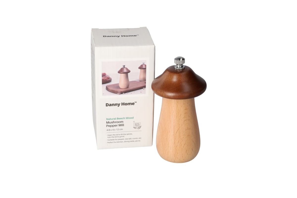 Beech Wood Mushroom Pepper Mill 11.5cm - default