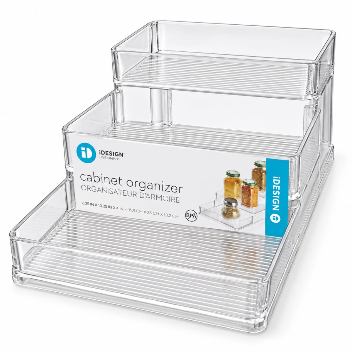 Clear Plastic 3-Tier Spice Rack 26cm - default