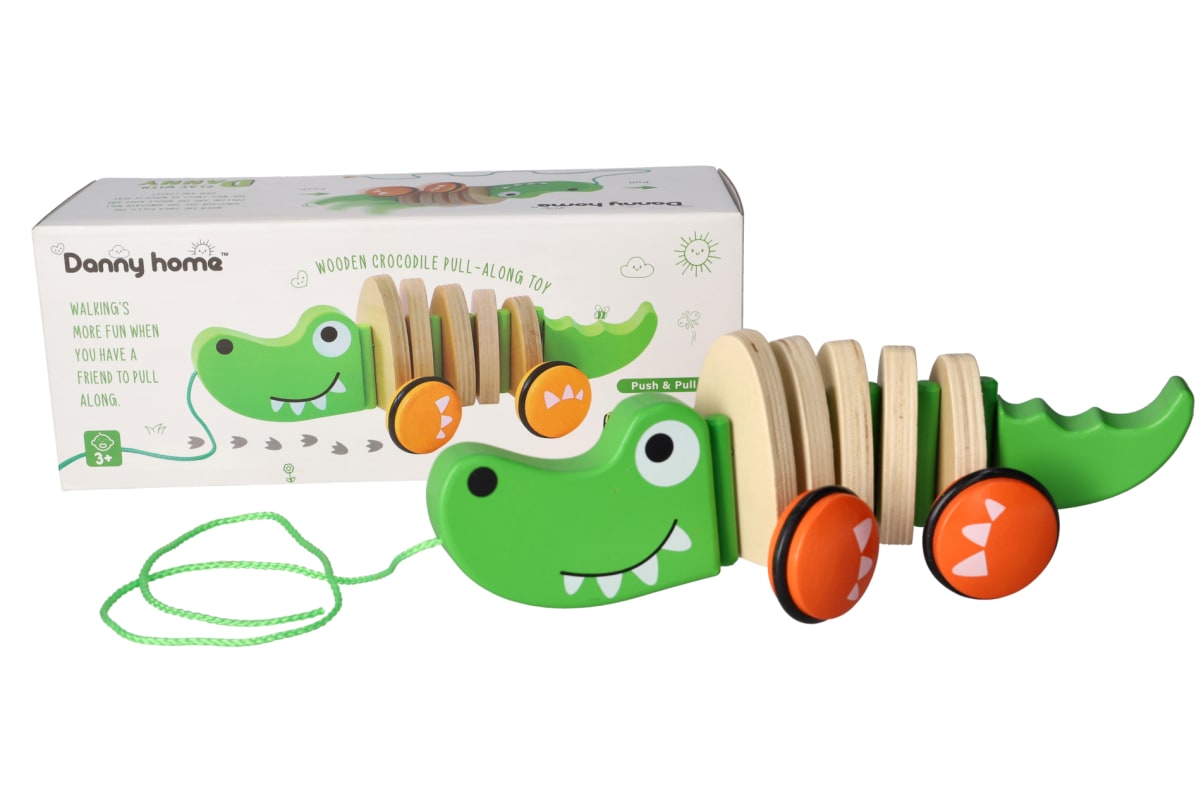 Wooden Crocodile Pull-Along Toy - default