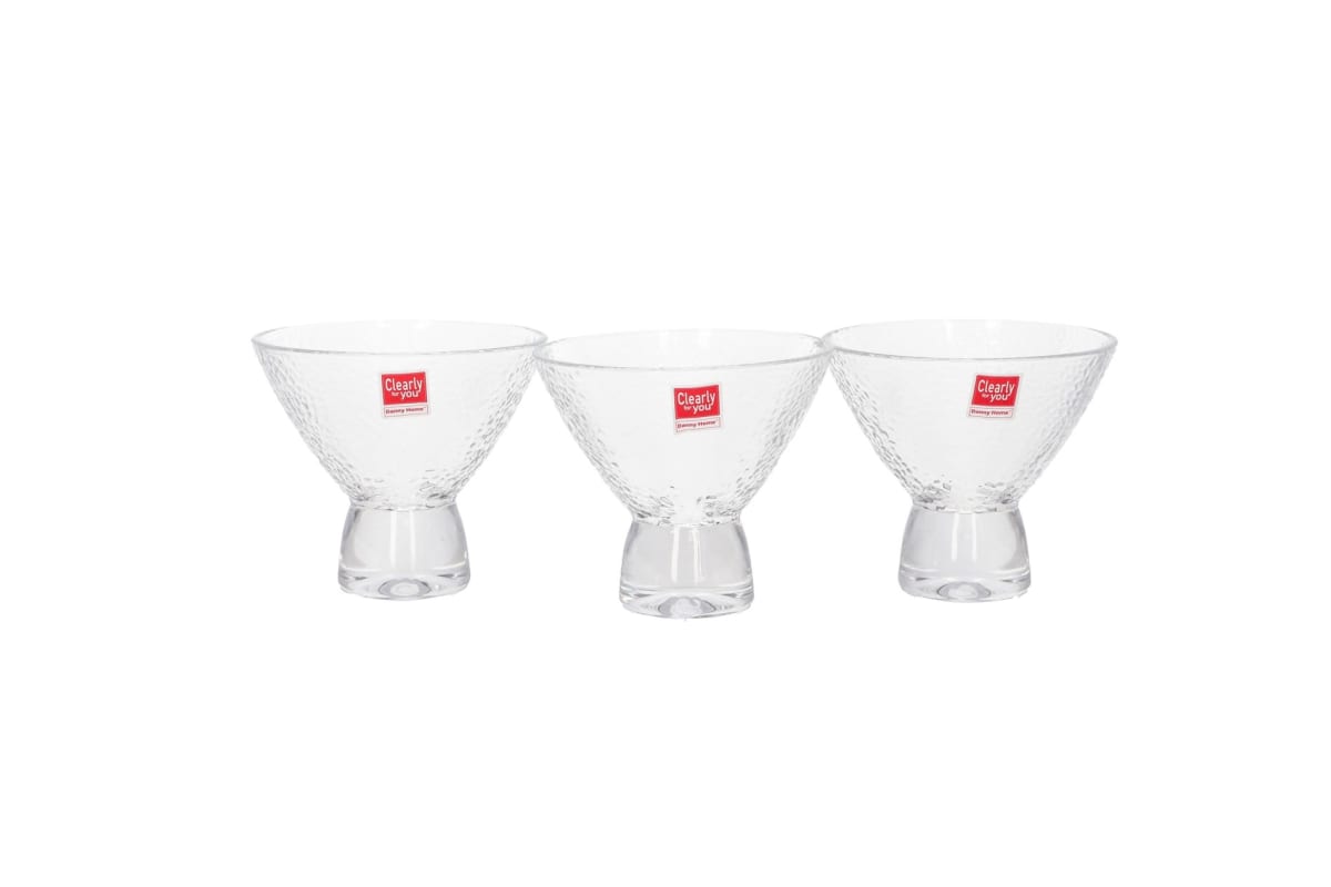  Glass Footed Dessert Bowl Set 3pcs 225ml - default