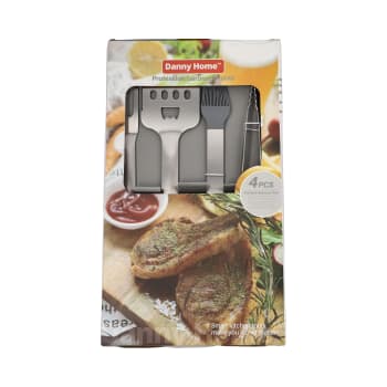 Silver &amp; Grey Professional Barbecue Tools 4Pcs - default