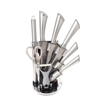 Stainless Steel 9 Piece Knife Set With Stand