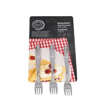 Silver Dessert Fork Set 6pcs 14cm