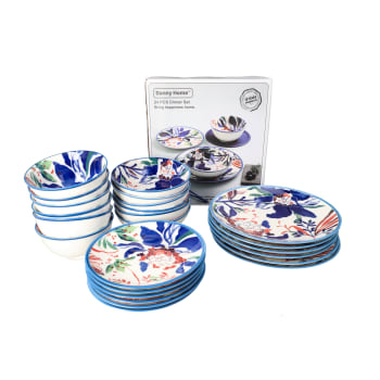 White Floral Ceramic Dinner Set 24PCS - default