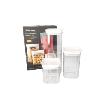 Square Food Storage Jar Set 3pcs - default