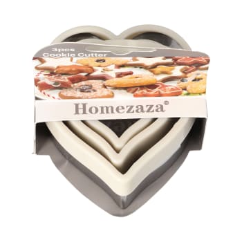  Heart Shaped Cookie Cutter Set 3Pcs - default