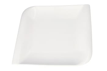 White Square Ceramic Wavy Dinner Plate 27cm 921g 10 Inch