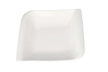 White Square Ceramic Wavy Deep Pasta Plate 21cm 675g 8 Inch