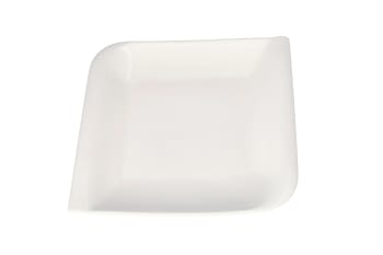 White Square Wavy Pasta Deep Plate 22cm 494g 8 Inch - default