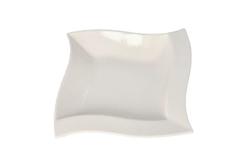 White Ceramic Wavy Deep Plate 20cm