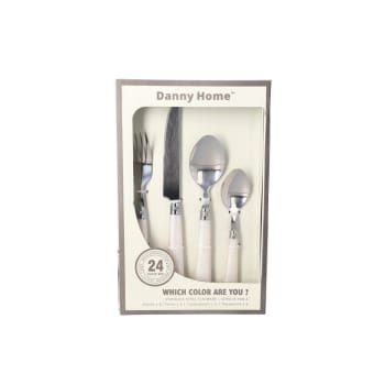 24 Piece Pearl Marble Cutlery Set