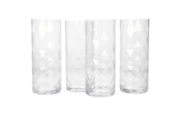 4 Long Tumbler Glasses 400ml