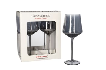 Black Crystal 4 Pcs Wine Glasses 23cm - default