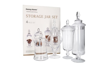 Decorative Cookie Glass Jar Set 4pcs  - default