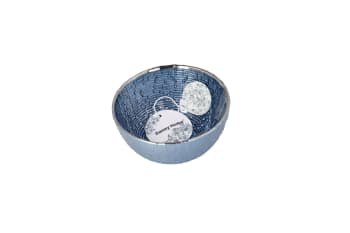 Blue &amp; Silver Rimmed Bowl 13cm - default