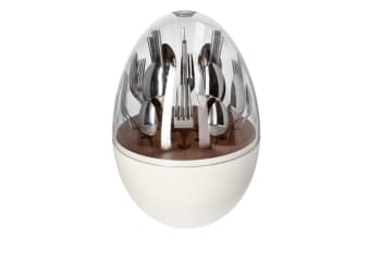 Silver Egg Shaped 24pcs Cutlery Set 