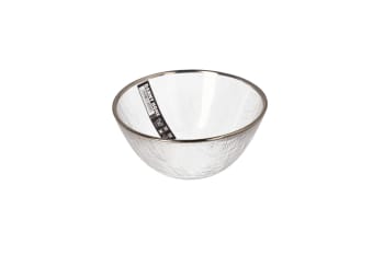 Crystal &amp; Silver Rimmed Bowl 15cm - default