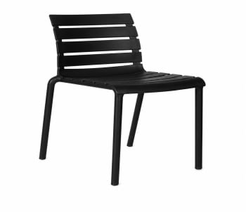 Black Slatted Outdoor Dining Chair 46cm - default
