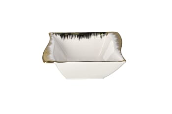 Wavy Golden Rim Dessert Bowl 16.2cm