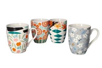 Ceramic Artistic Mugs 4pcs 360ml