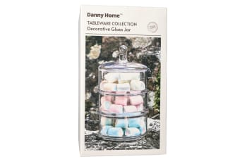 3 Layer Glass Sweet Jar 22cm - default