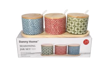 Geometric Seasoning Canister Set 10pcs - default