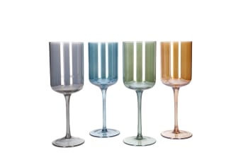 Colored Crystal 4 Pcs Wine Glasses 22cm