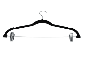 Black Velvet Clothes Hanger 3pcs 43.1cm