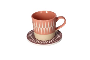 Ceramic Tea Cup and Coaster Set 12pcs 270ml