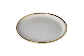 Gray &amp; Gold Rimmed Side Plate 7.5 inch