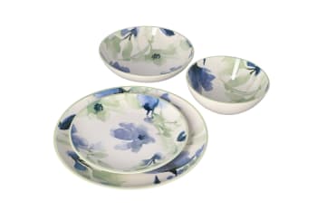 White Floral Ceramic Dinner Set 24PCS - default