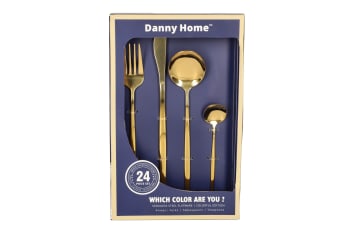 24 Piece Gold Stainless Steel Cutlery Set