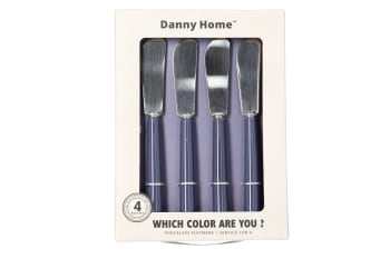 4 Pcs Blue Porcelain Butter Knife Set   - default