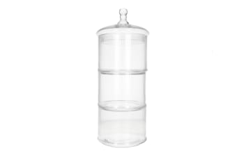 3 Layer Glass Cookie Jar 39cm