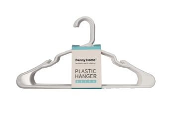 White Plastic Hangers 10Pcs - default