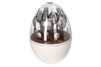 Silver Egg Shaped 24pcs Cutlery Set  - default