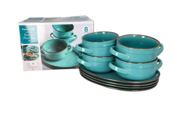 Ceramic Serving Platter &amp; Bowls Set 8pcs - default