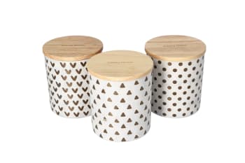 Polka-Dot Seasoning Canisters 3pcs 10.2cm - default