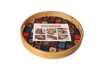 Bamboo Round Serving Tray 30cm  - default