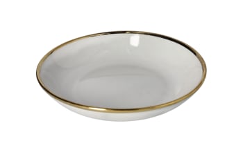  Gray &amp; Gold Rimmed Deep Bowl  8Inch - default