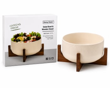 Salad Bowl with Acacia Stand 2pcs 2.7L - default